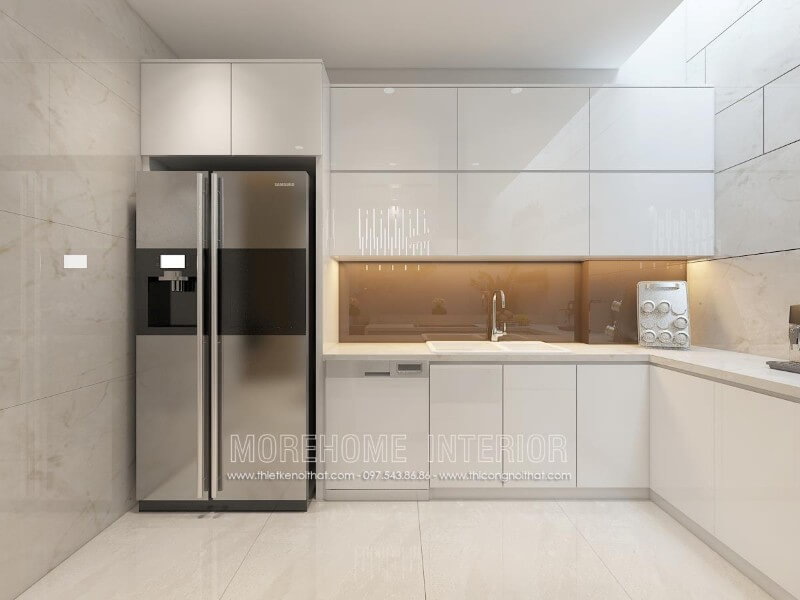 Trang trí nội thất phòng bếp chung cư vơi mẫu tủ bếp phong cách hiện đại và ấn tượng Tủ bếp hiện đại, tủ bếp chữ u, tủ bếp chữ i, tủ bếp chữ l