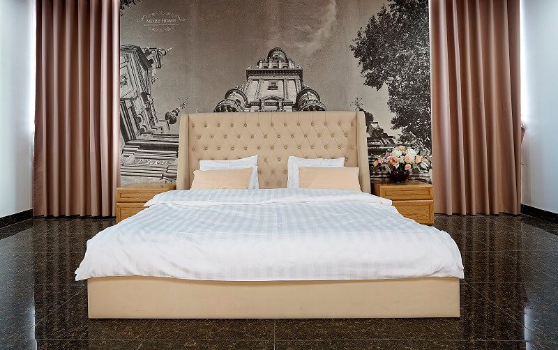 #22 Hình ảnh thiết kế căn hộ sang trọng với giường ngủ bọc da cao cấp